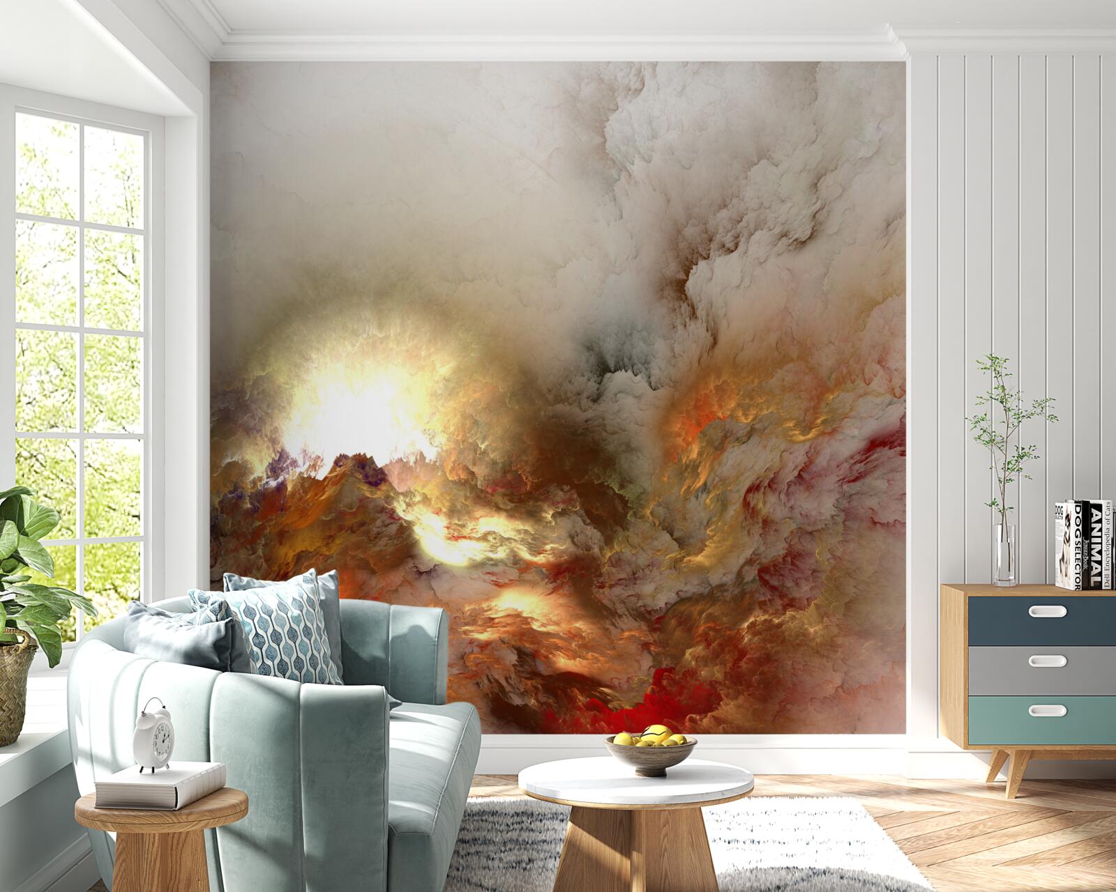 Papier peint abstraction : lave sous la pluie