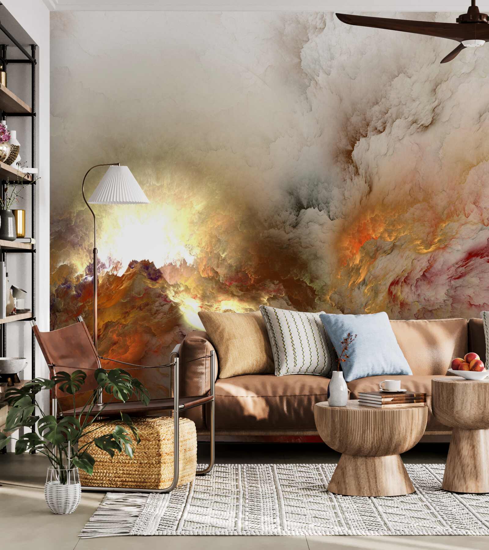 Papier peint abstraction : lave sous la pluie