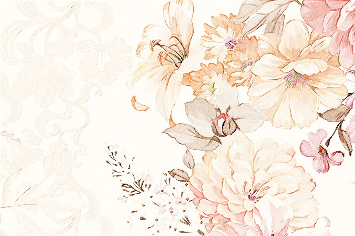 Papier peint composition avec des fleurs à l'aquarelle