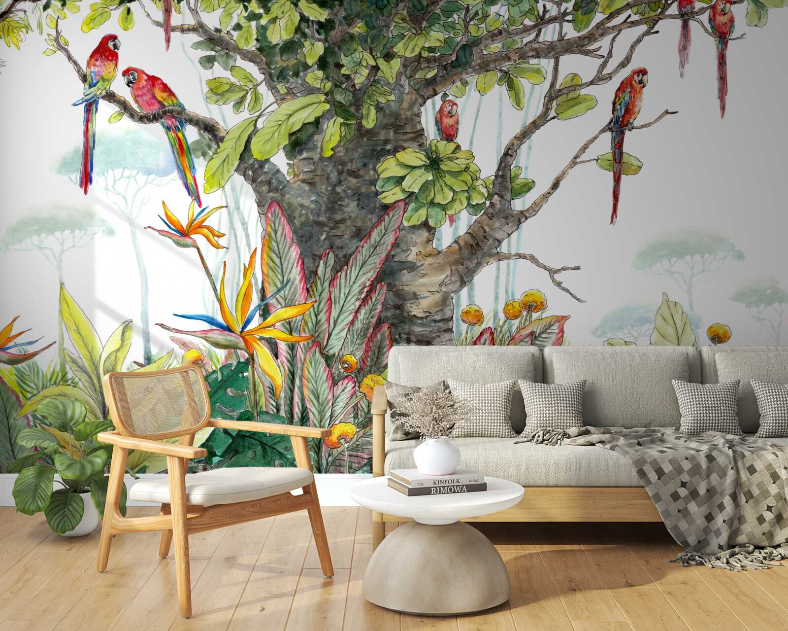 Papier peint arbre ancien dans la verdure