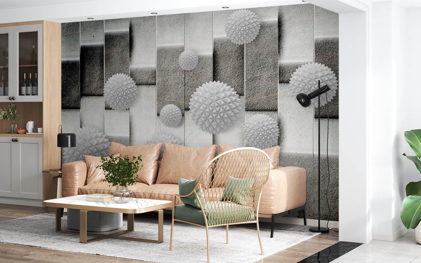 Papier peint géométrie et formes pointues