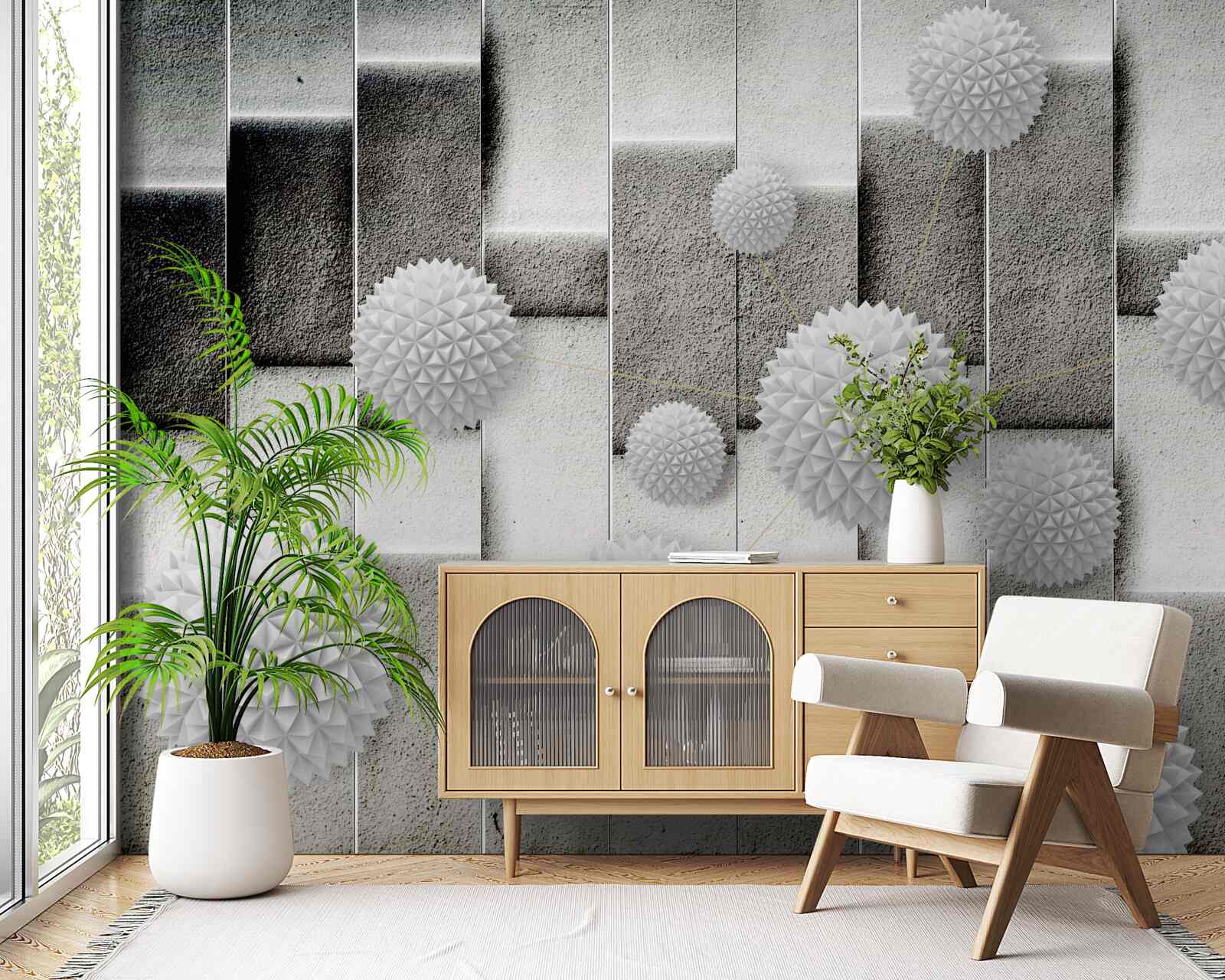 Papier peint géométrie et formes pointues