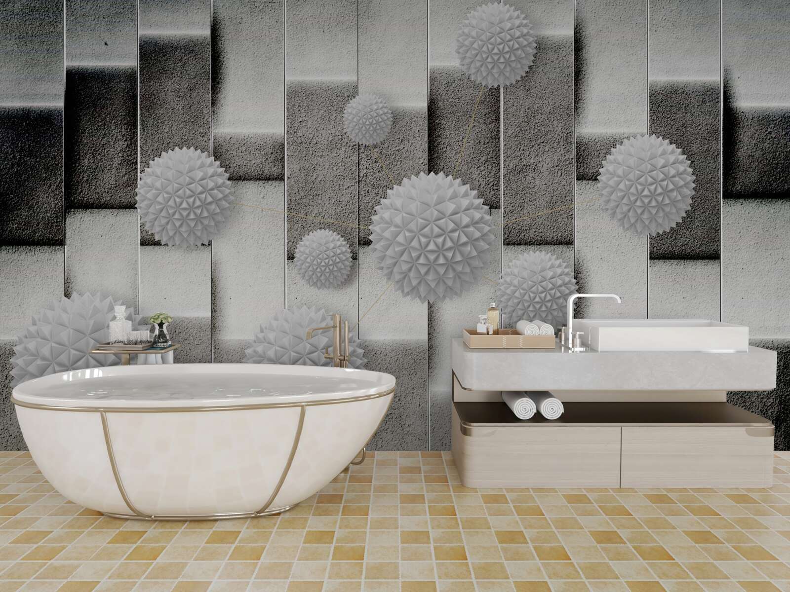 Papier peint géométrie et formes pointues