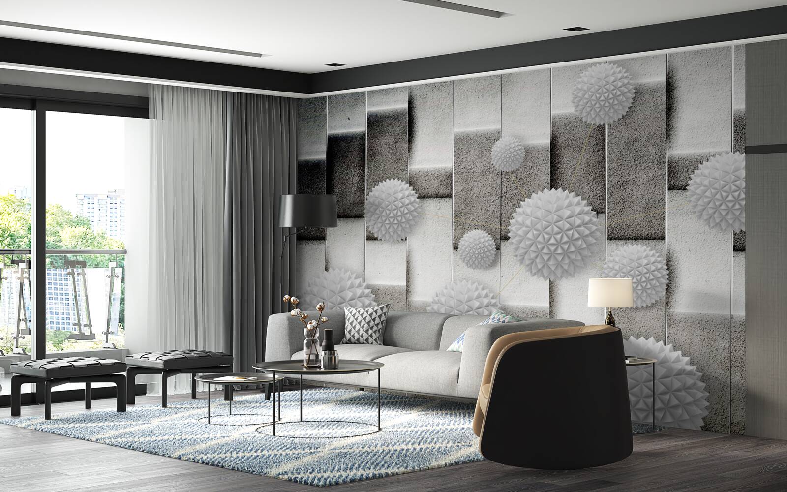 Papier peint géométrie et formes pointues