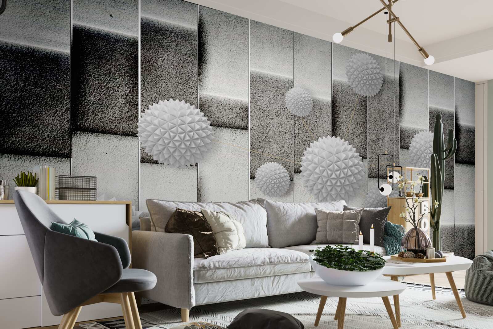 Papier peint géométrie et formes pointues