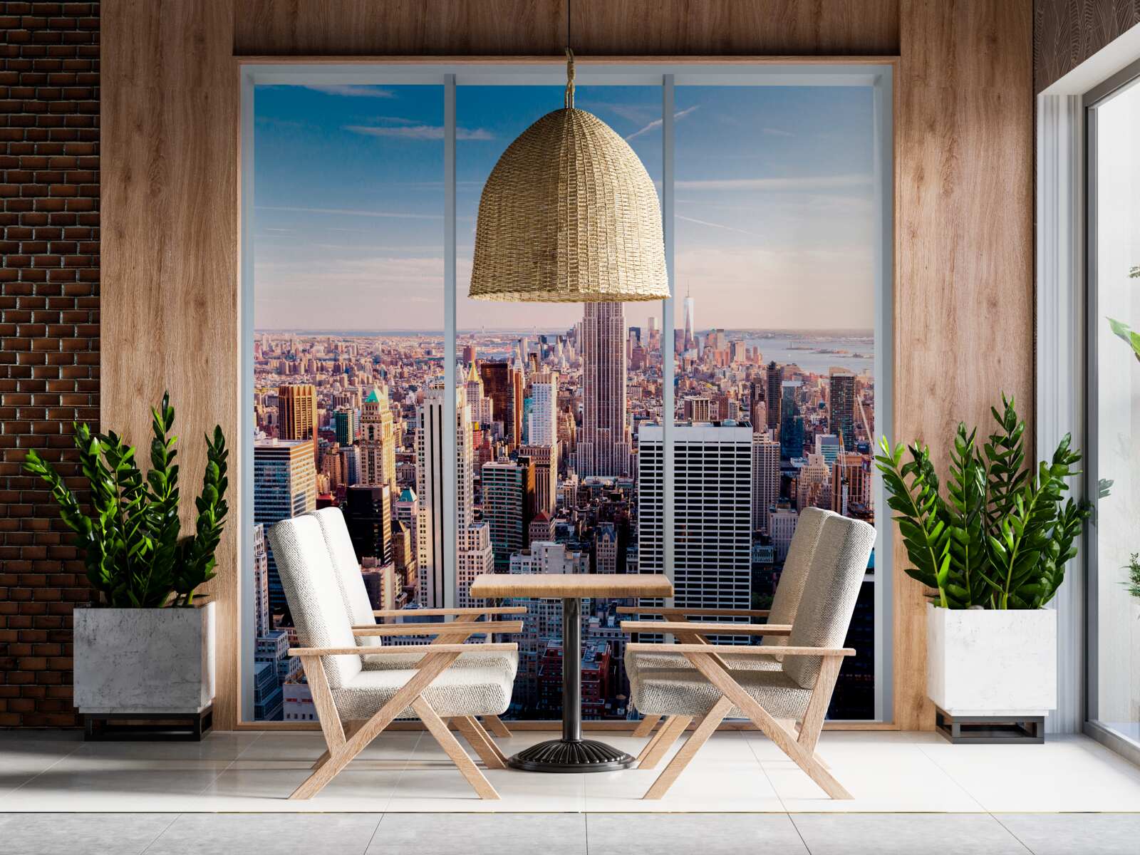 Papier peint vue de la métropole depuis la fenêtre