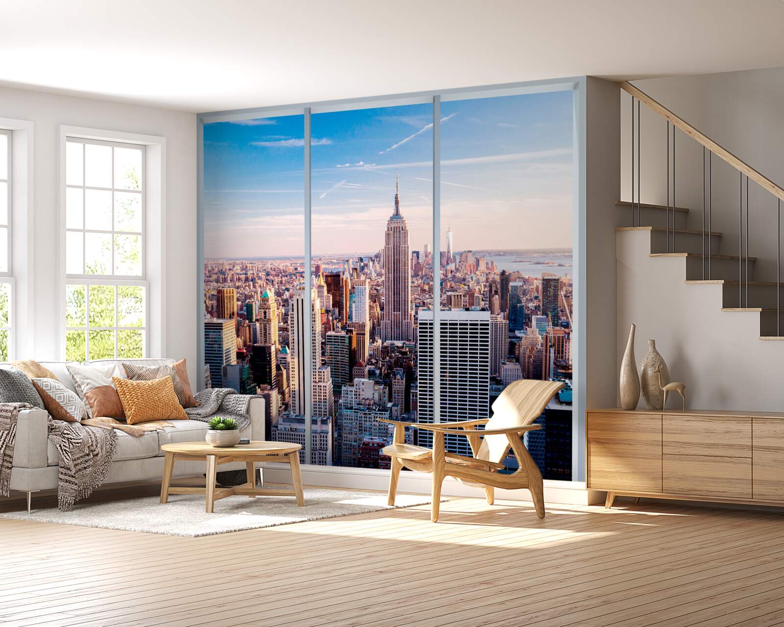 Papier peint vue de la métropole depuis la fenêtre