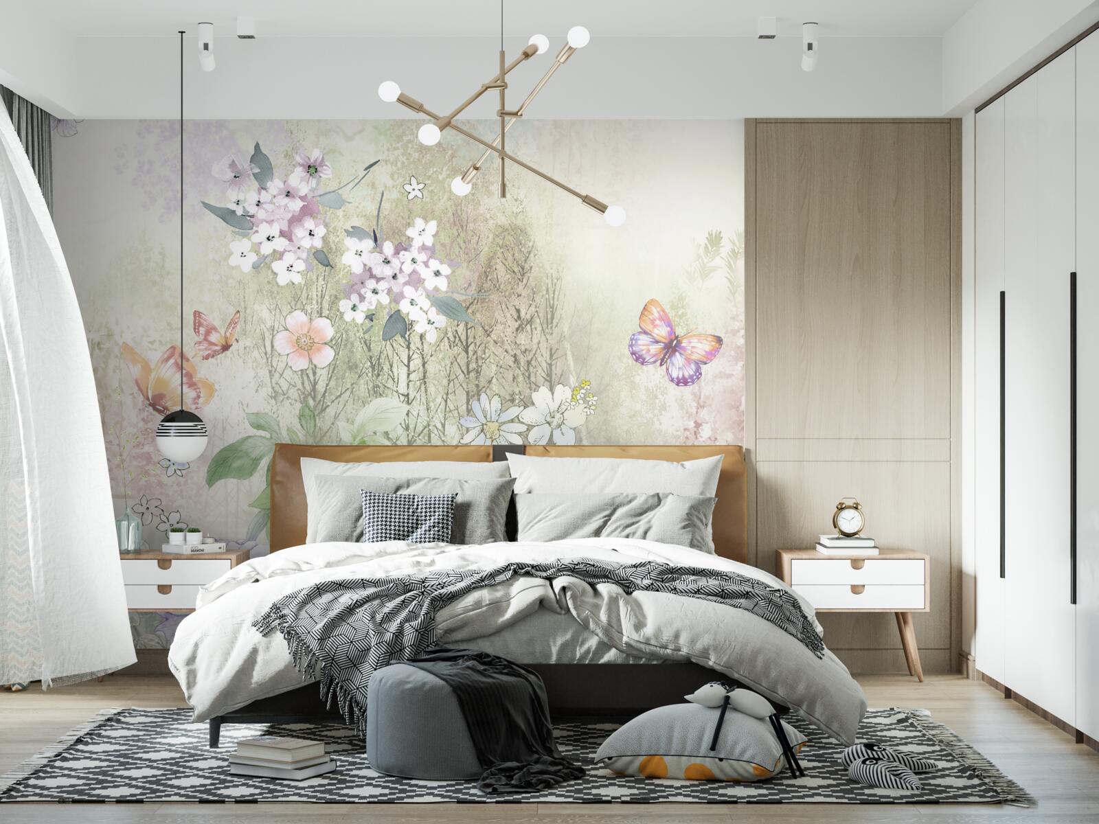 Papier peint assortiment de fleurs de prairie