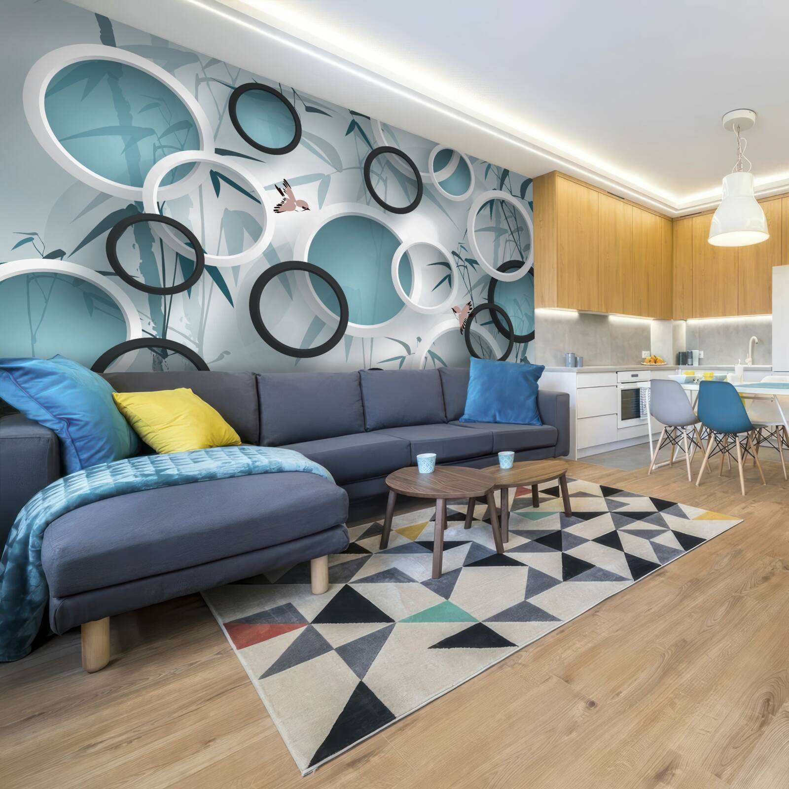 Papier peint motifs aléatoires sur les feuilles