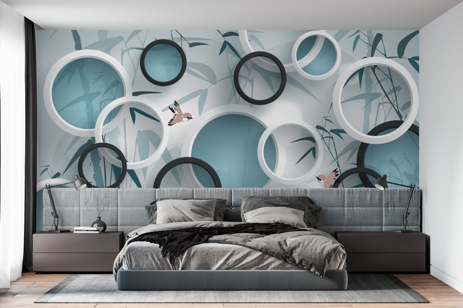 Papier peint motifs aléatoires sur les feuilles