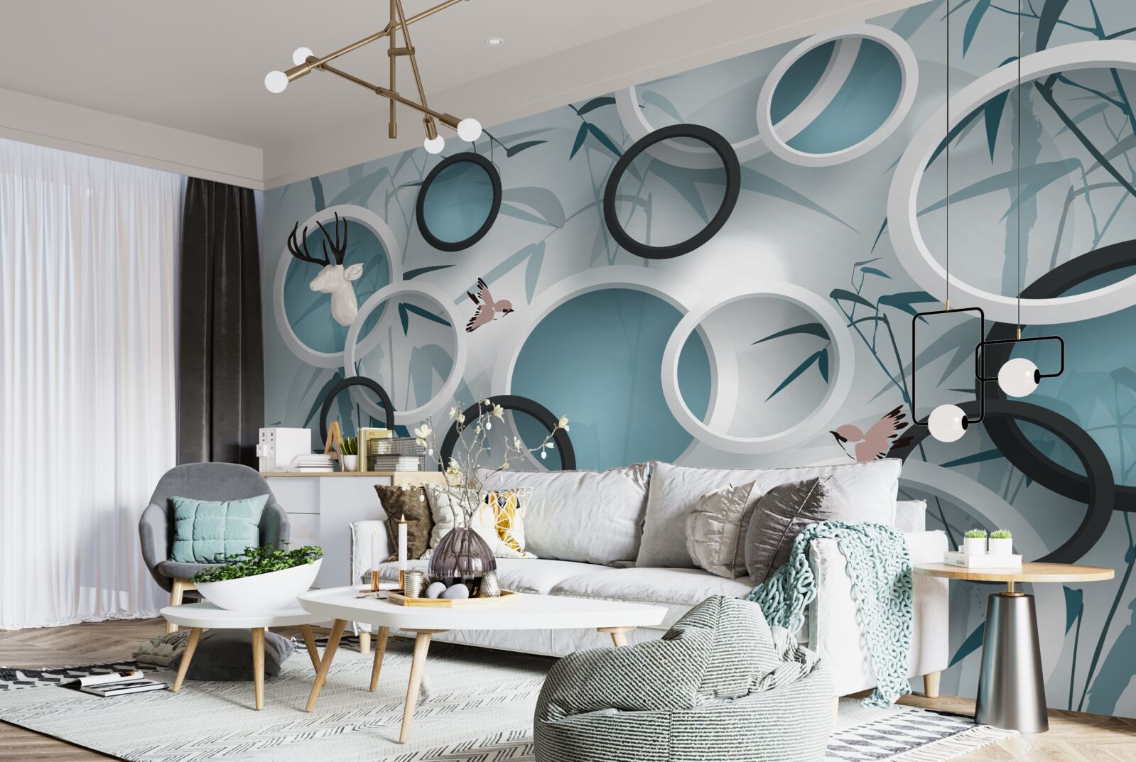 Papier peint motifs aléatoires sur les feuilles