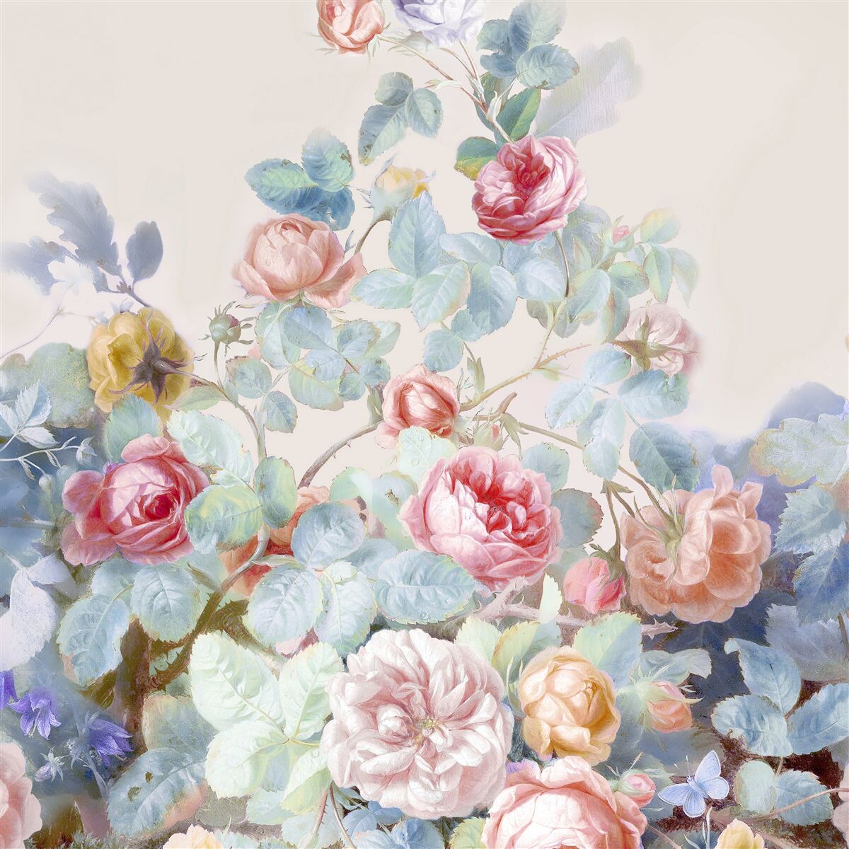 Papier peint boutons de rose peints à l'aquarelle