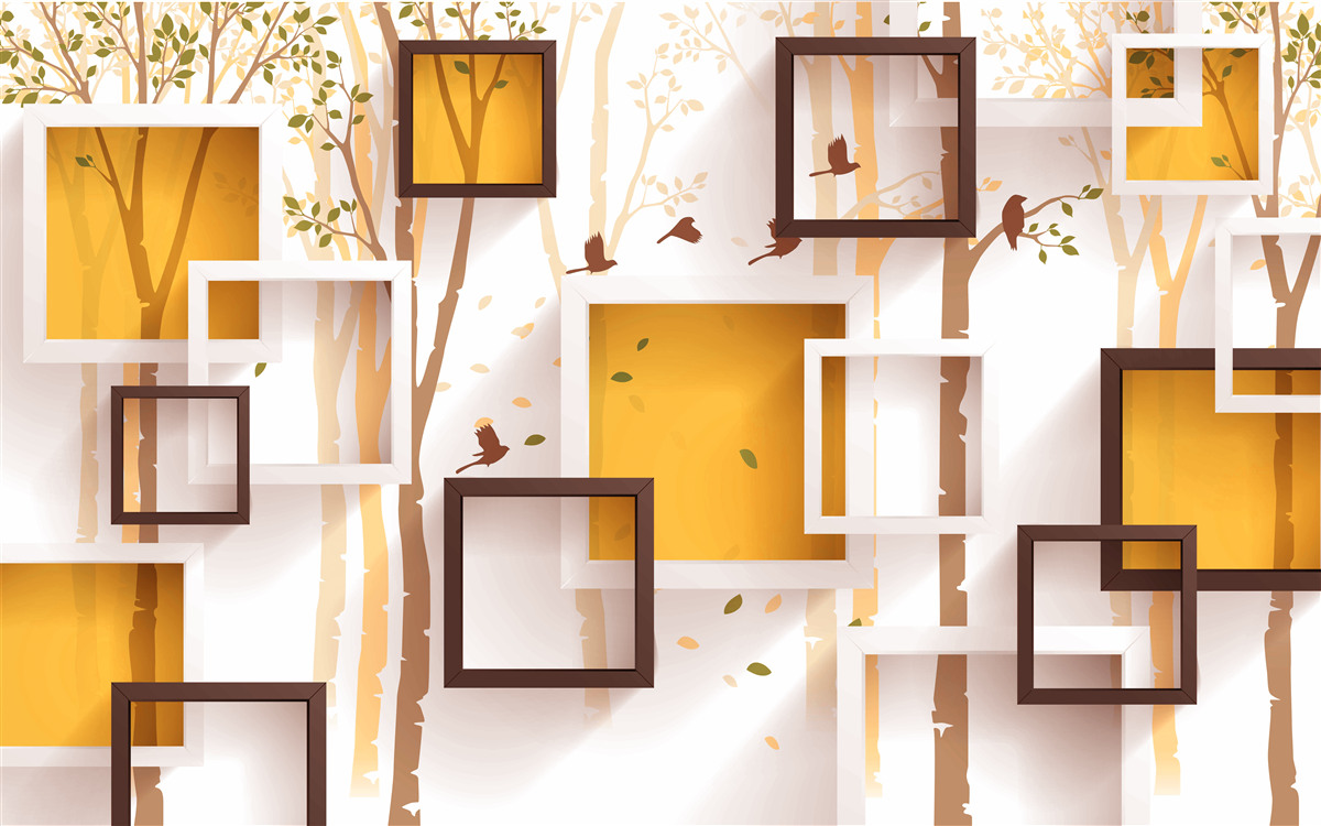 Papier peint abstraction et formes géométriques de l'automne