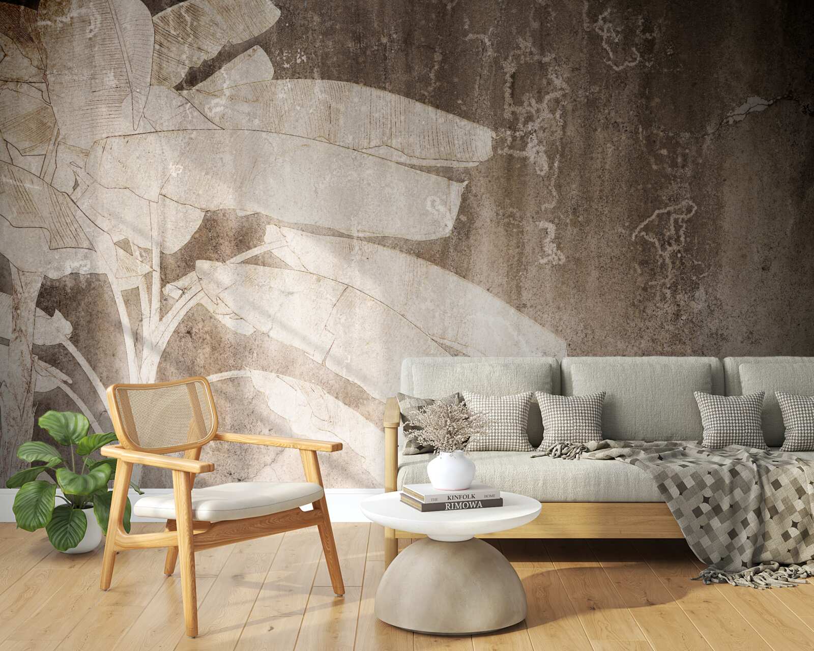 Papier peint un arbre solitaire dans un style abstrait