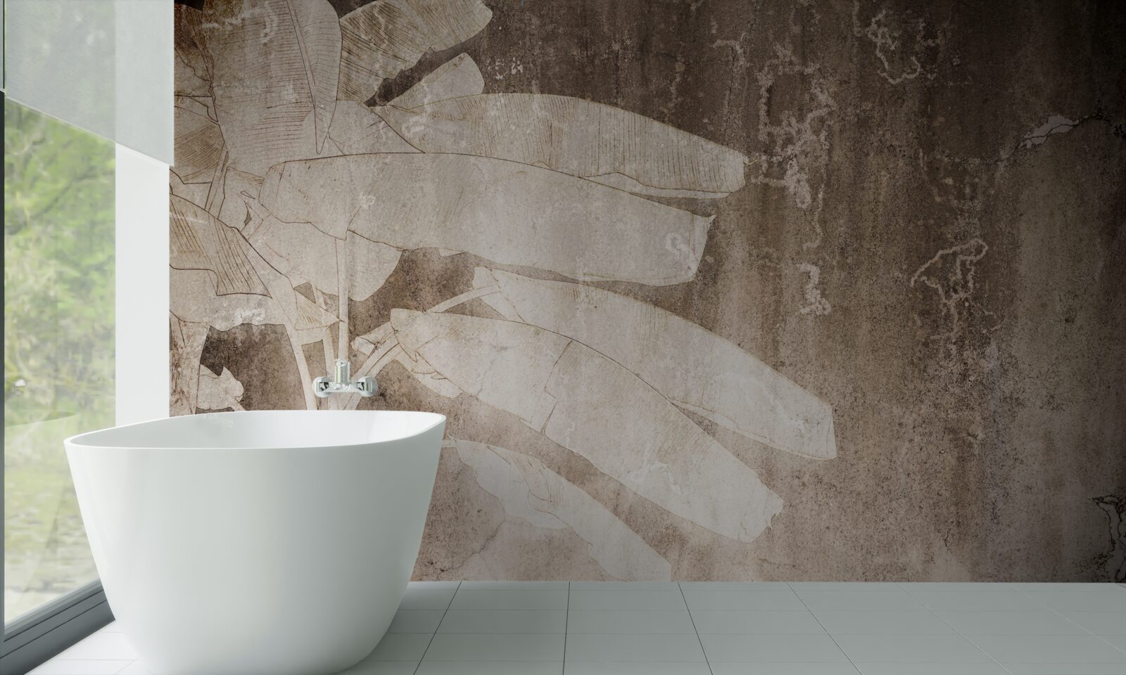 Papier peint un arbre solitaire dans un style abstrait