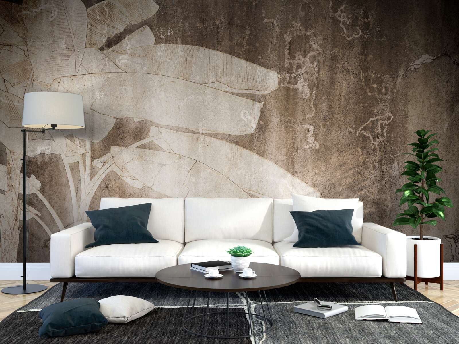 Papier peint un arbre solitaire dans un style abstrait