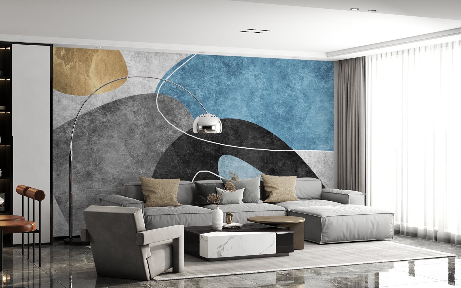 Papier peint tons pastel de marbre