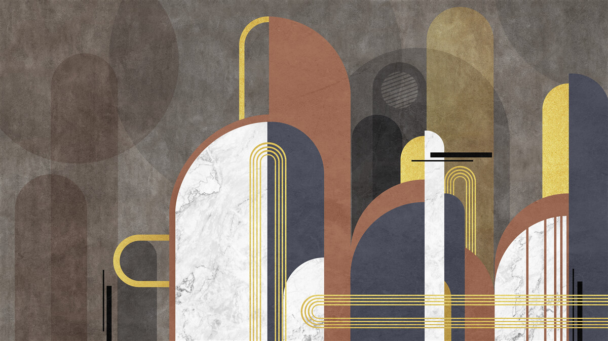 Papier peint l'abstraction sous forme de formes géométriques