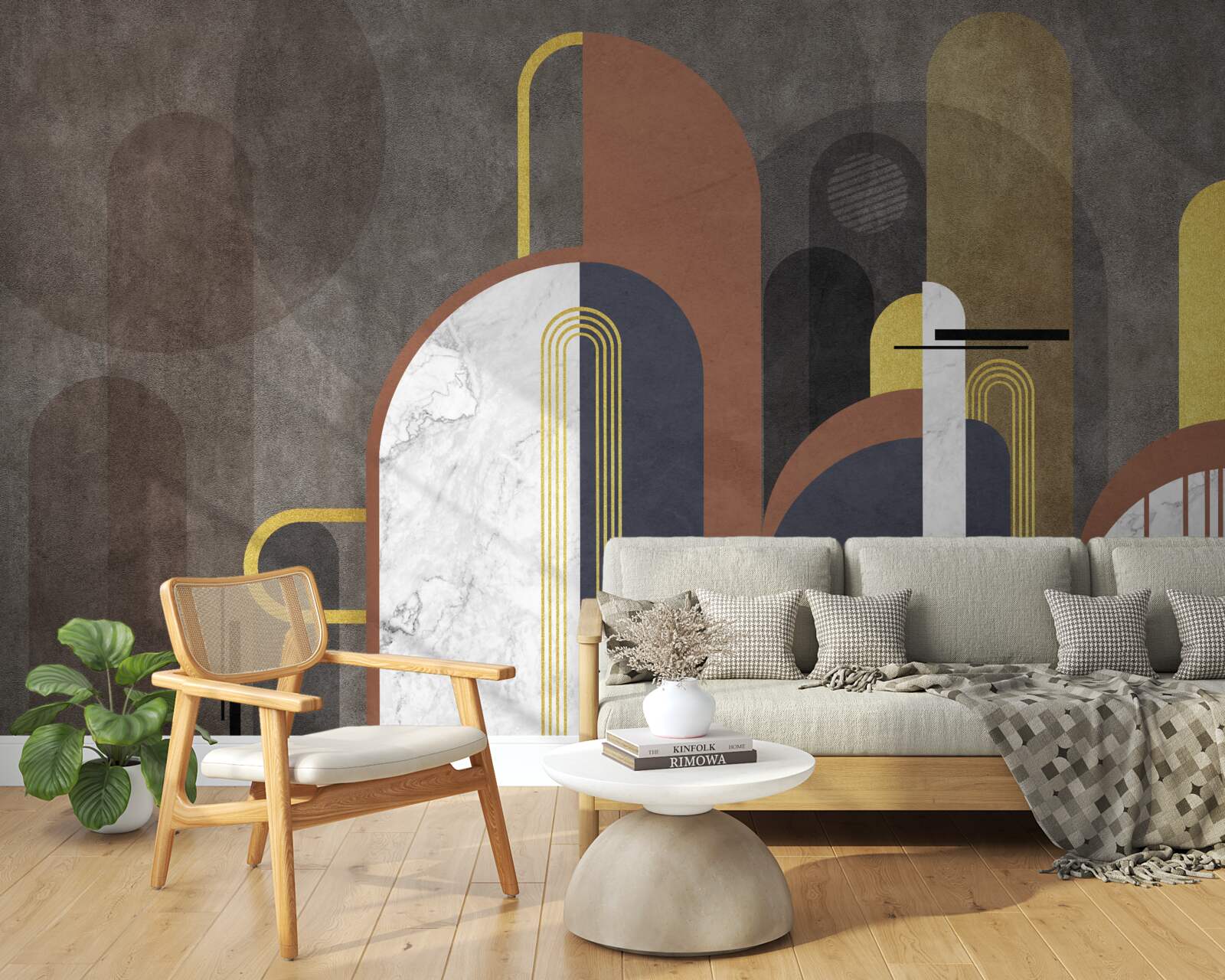 Papier peint l'abstraction sous forme de formes géométriques