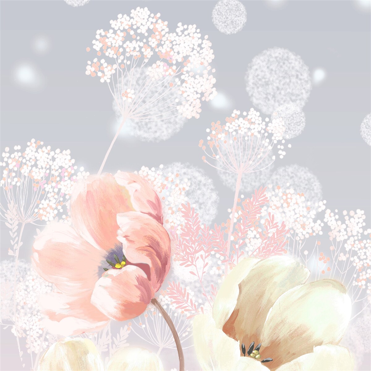 Papier peint fleurs d'été délicates