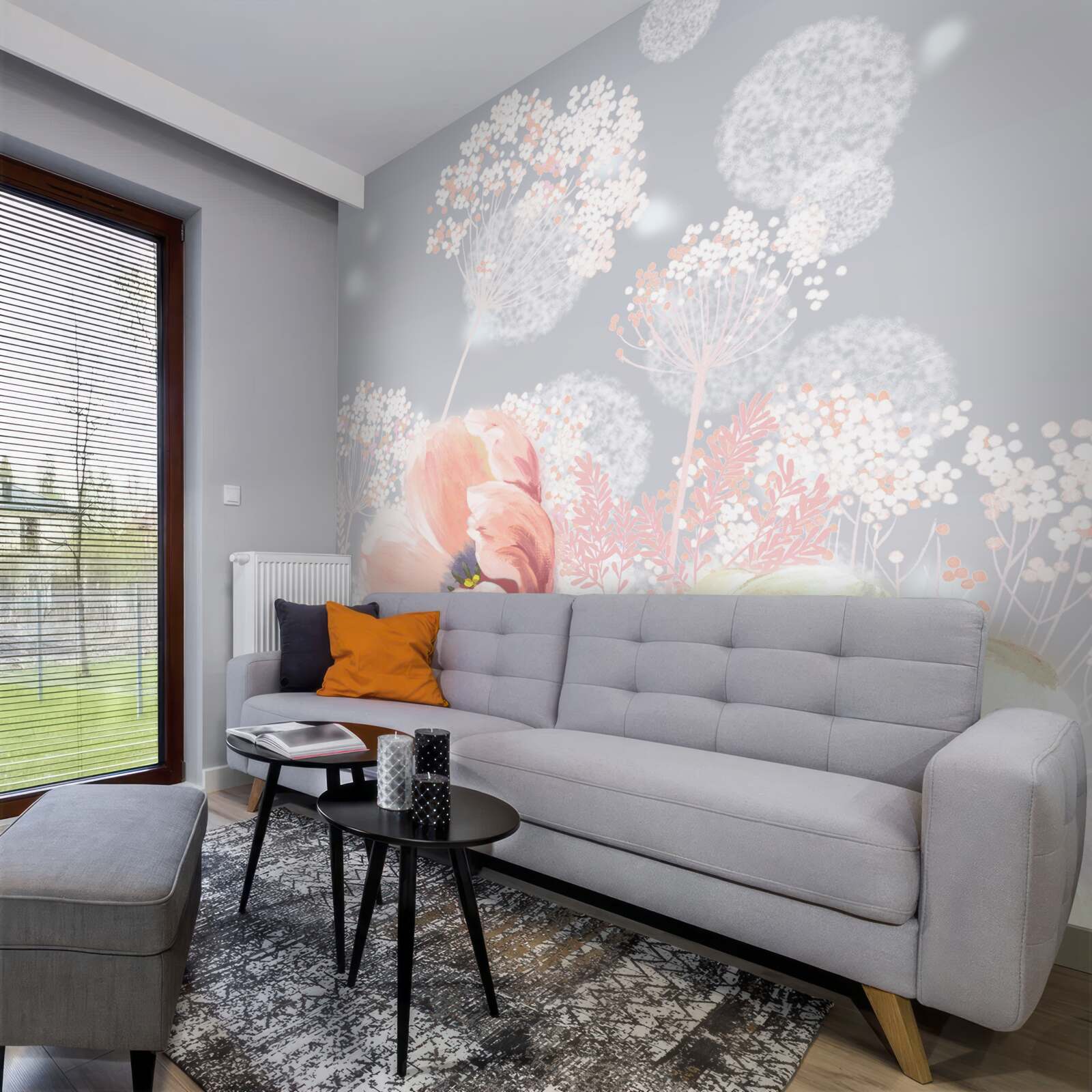 Papier peint fleurs d'été délicates