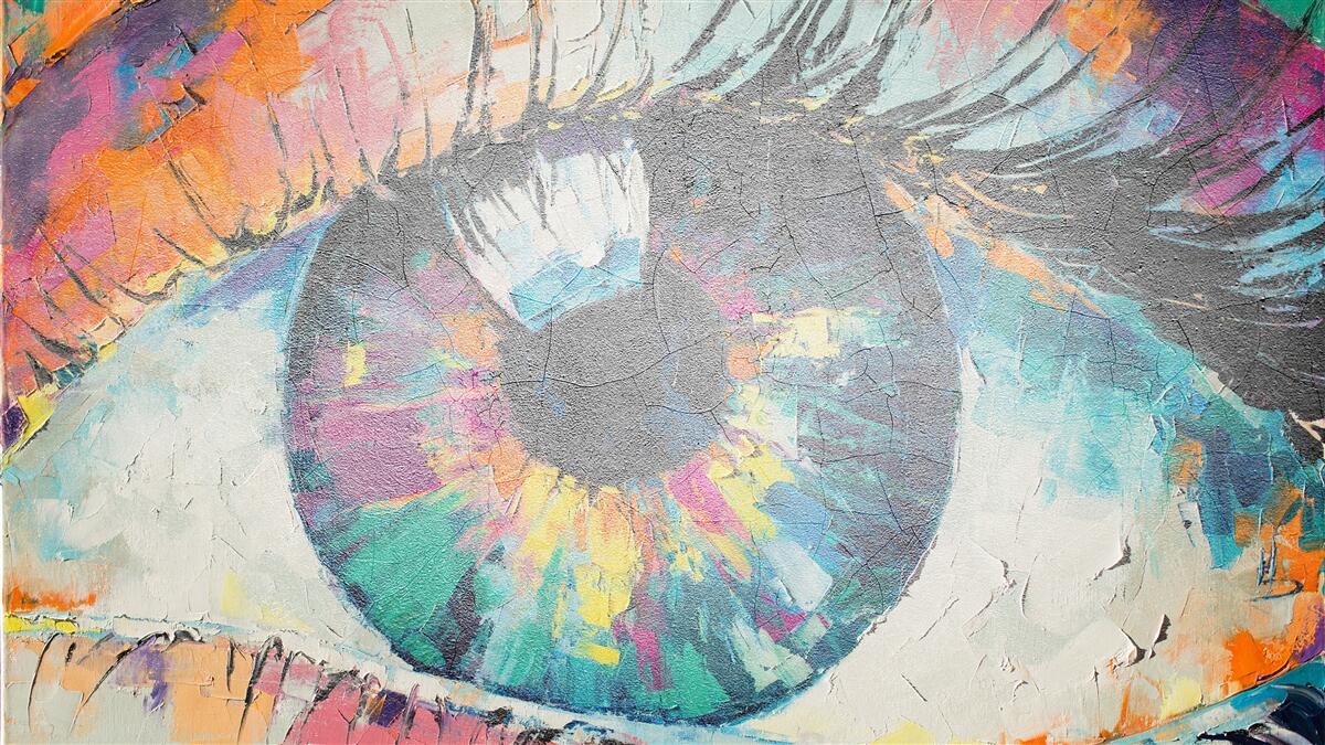 Papier peint gros plan de la pupille de l'œil