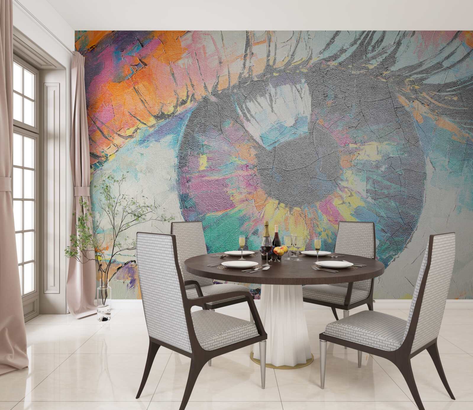 Papier peint gros plan de la pupille de l'œil