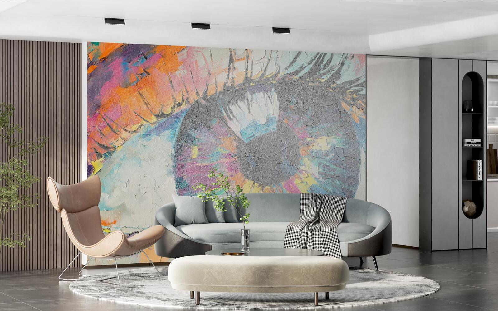 Papier peint gros plan de la pupille de l'œil