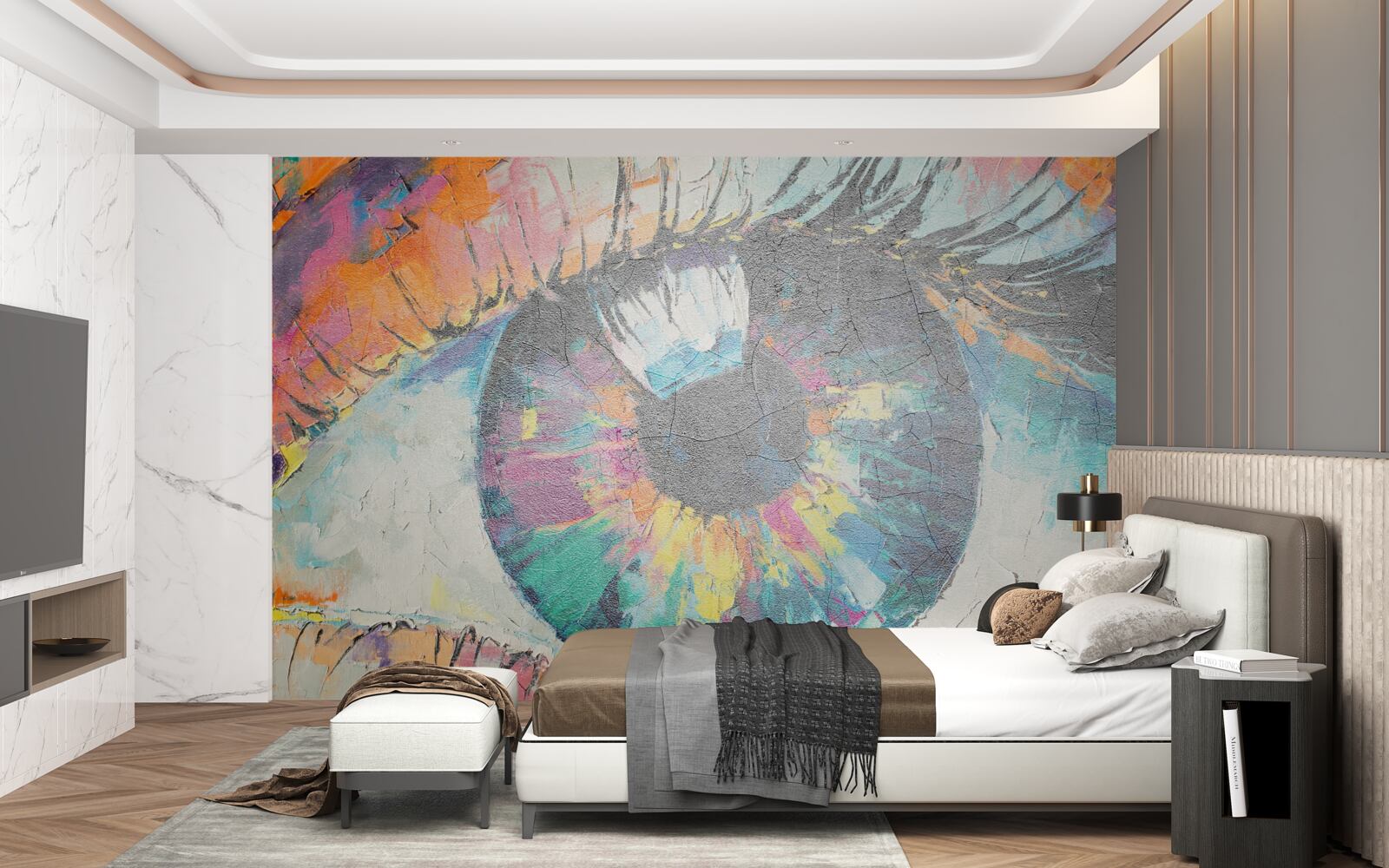 Papier peint gros plan de la pupille de l'œil