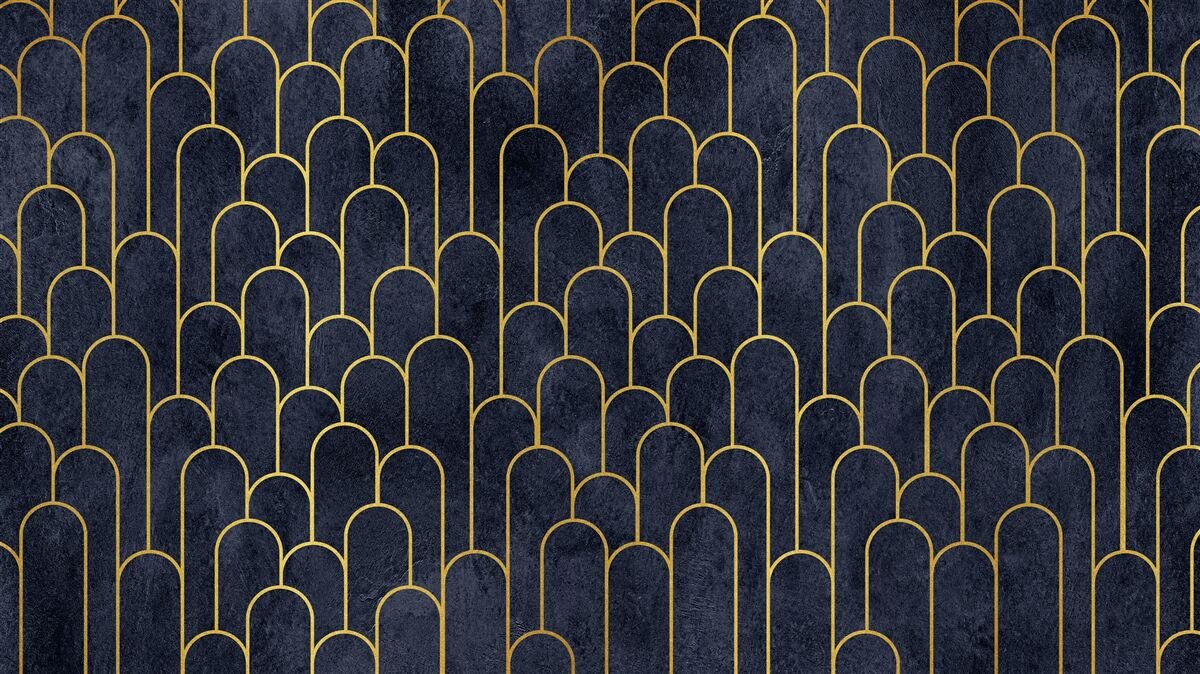 Papier peint colonnes semi-circulaires bleues en bronze