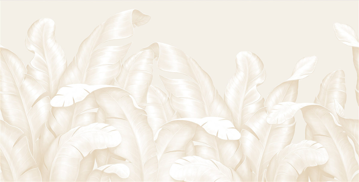 Papier peint feuilles denses de la jungle avec une légère teinte brune