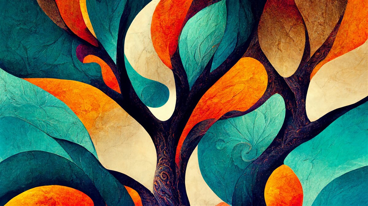 Papier peint abstraction d'un arbre d'automne dans un champ