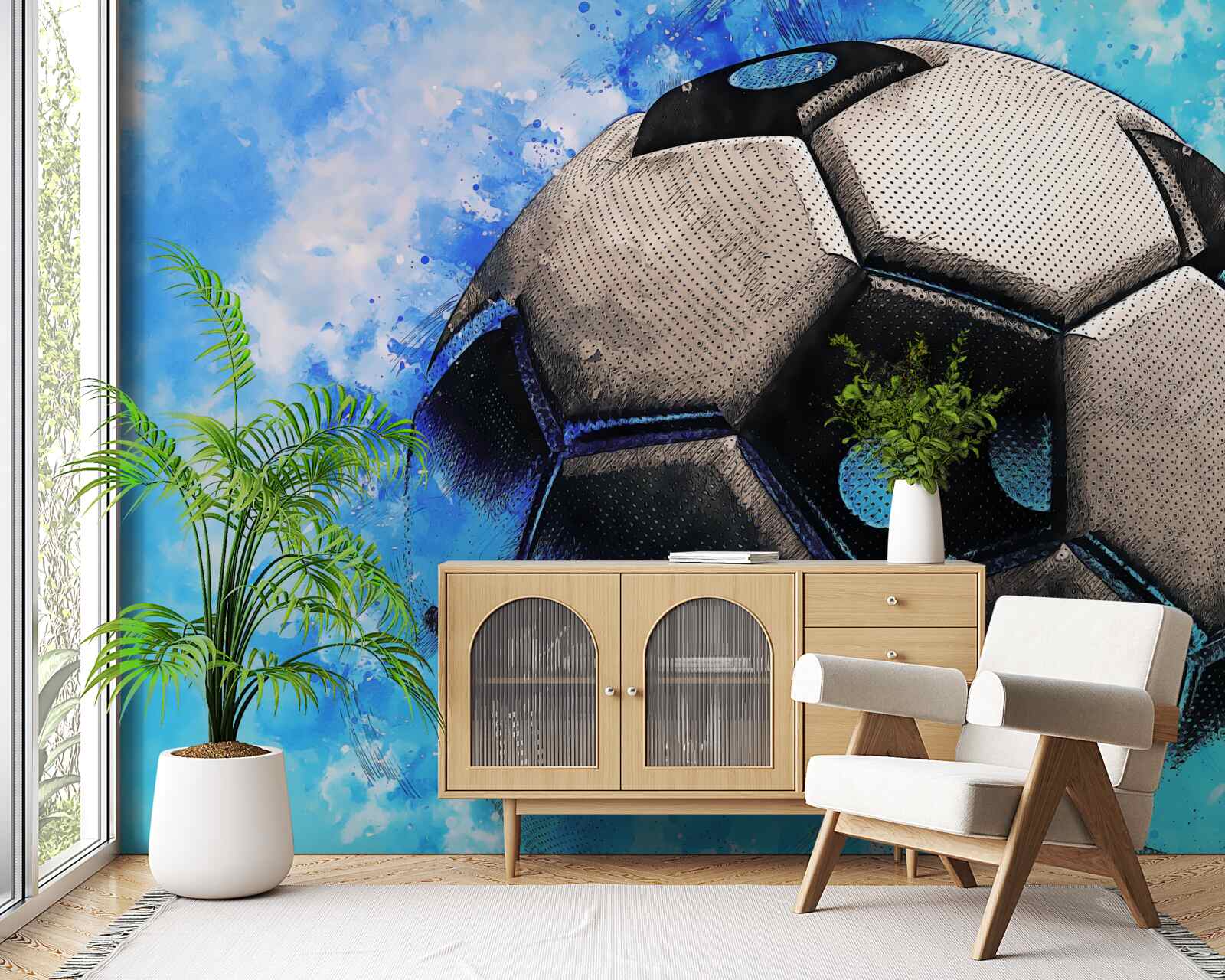 Papier peint un football de haut vol