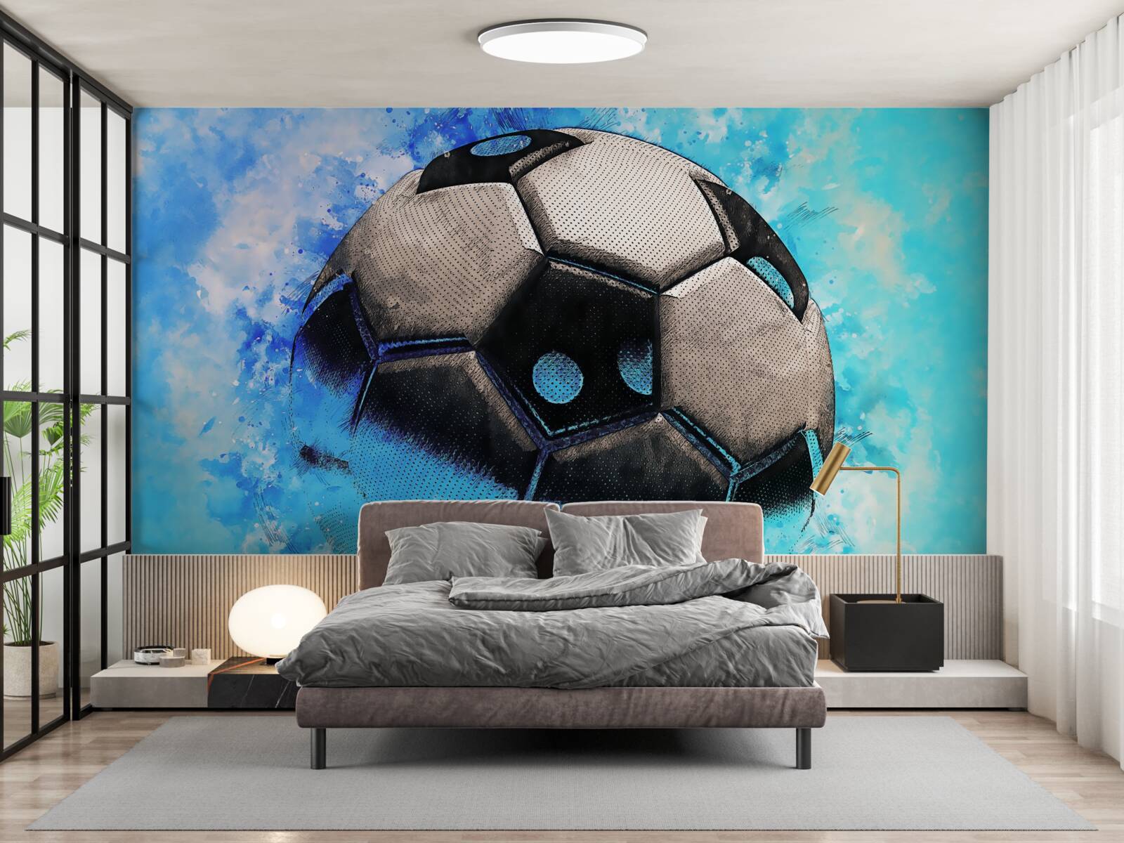 Papier peint un football de haut vol