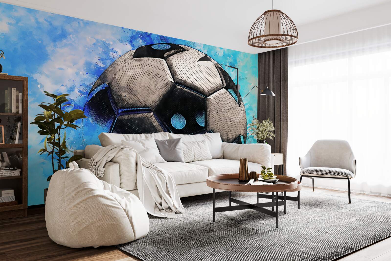 Papier peint un football de haut vol