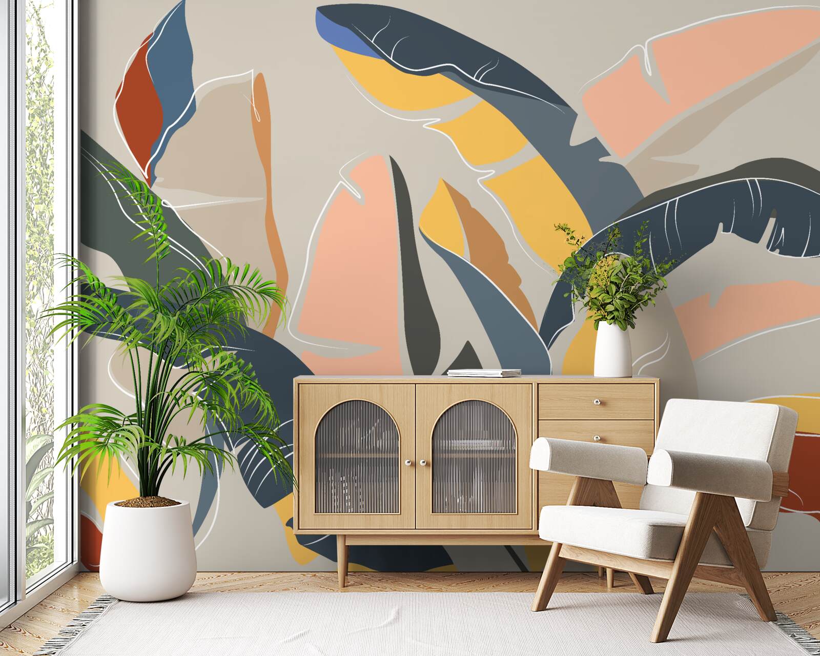 Papier peint Feuilles de fougères hautes et riches