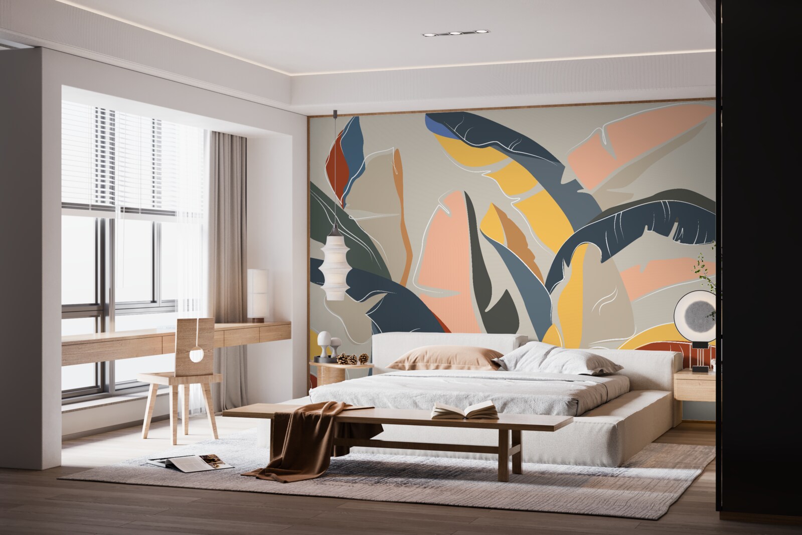 Papier peint Feuilles de fougères hautes et riches