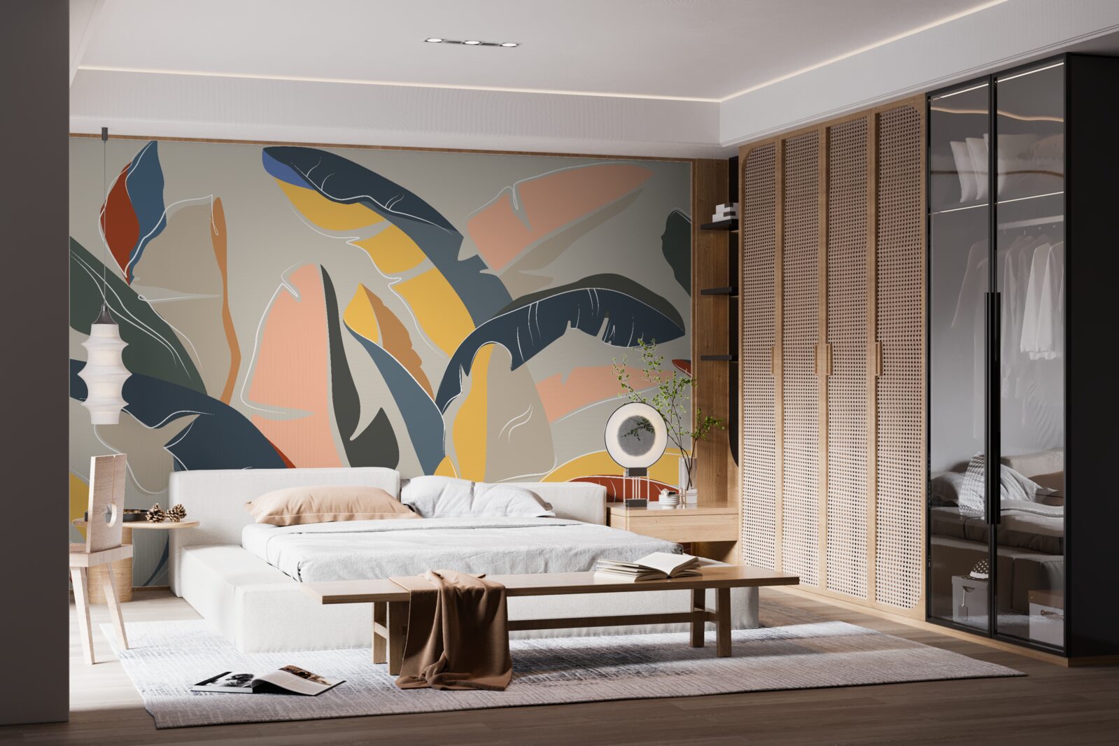 Papier peint Feuilles de fougères hautes et riches