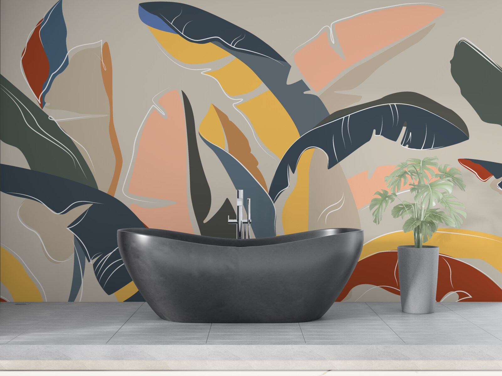 Papier peint Feuilles de fougères hautes et riches