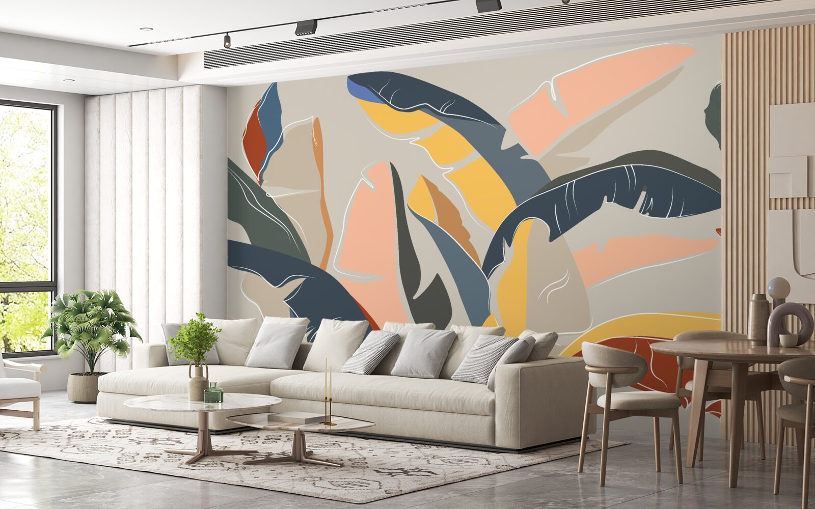 Papier peint Feuilles de fougères hautes et riches