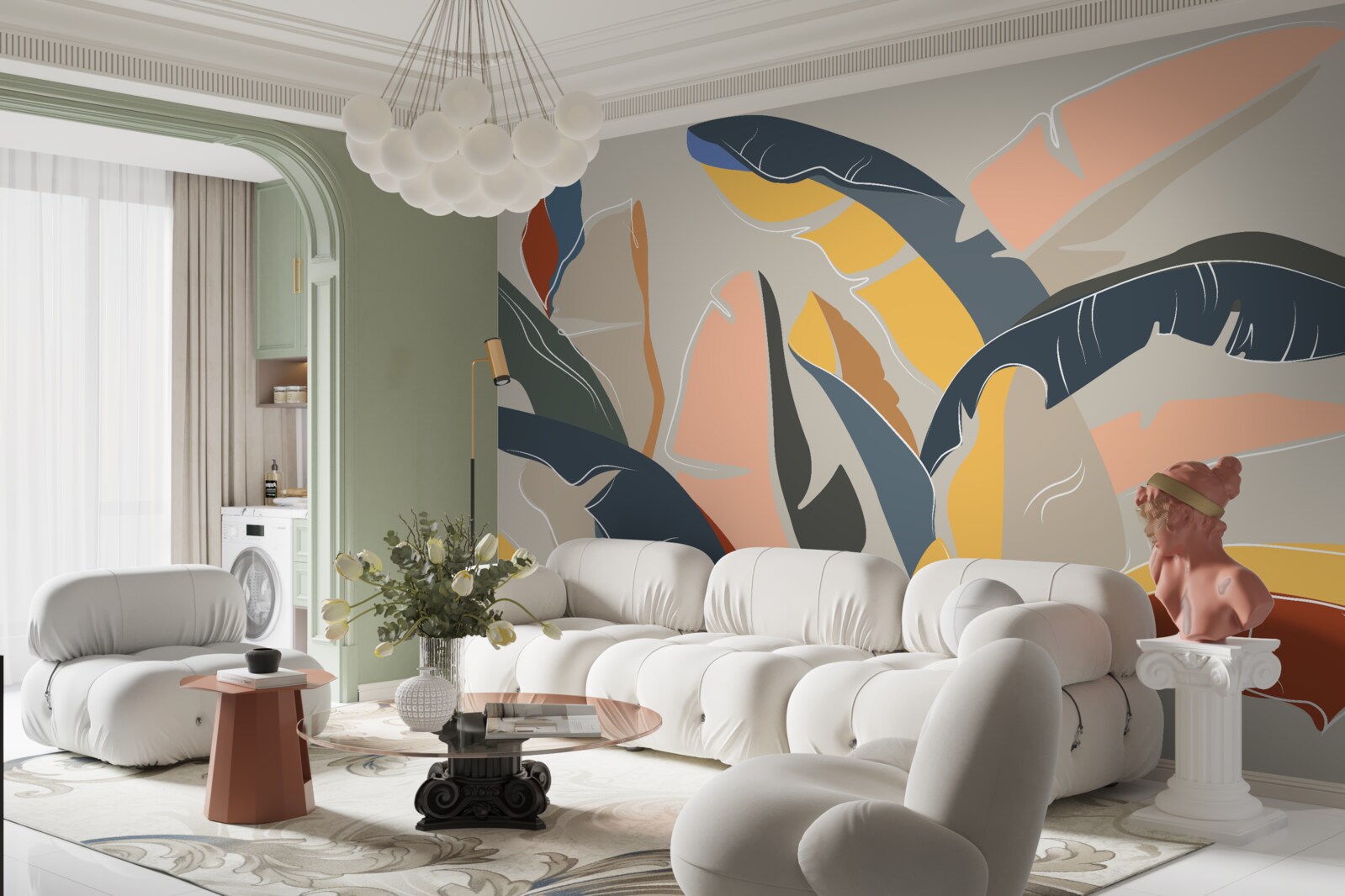 Papier peint Feuilles de fougères hautes et riches