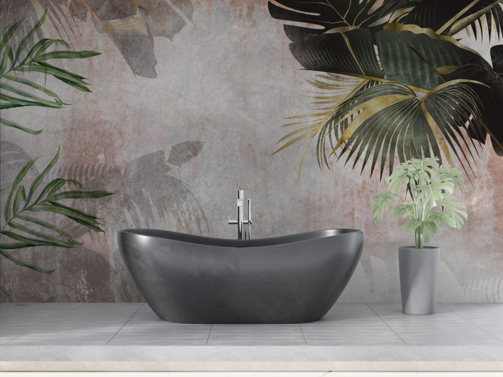 Papier peint couverture brumeuse de la jungle enveloppée de feuilles