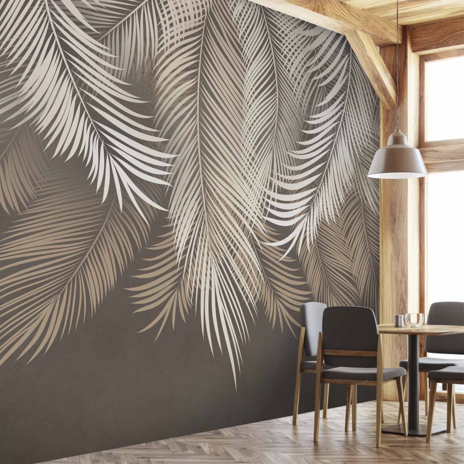 Papier peint feuilles de fougère allongées
