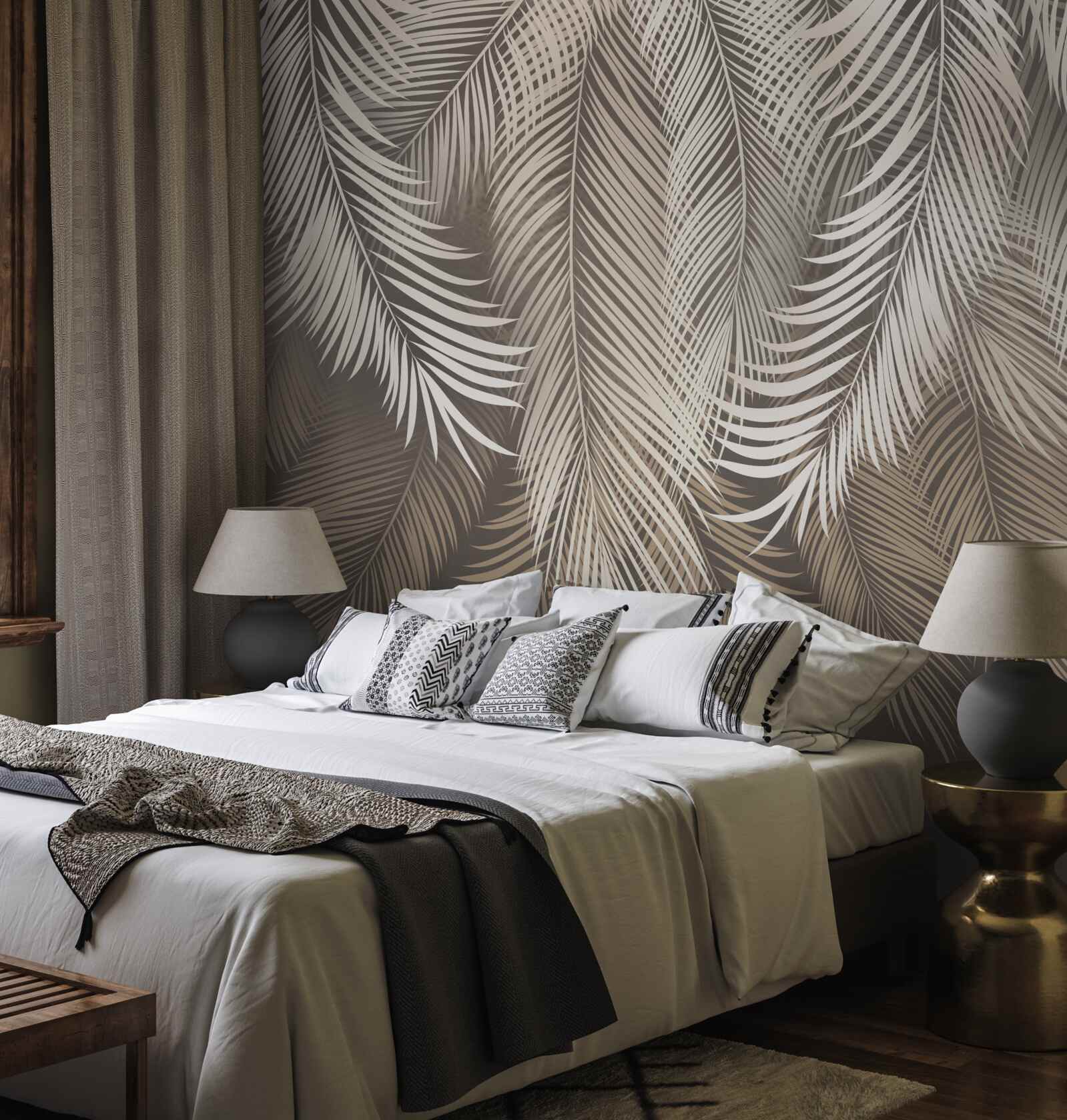 Papier peint feuilles de fougère allongées