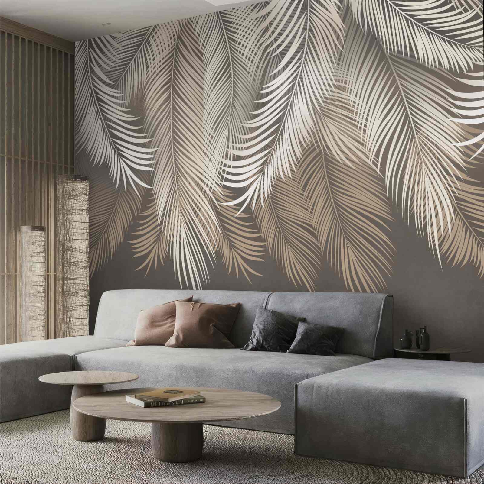 Papier peint feuilles de fougère allongées