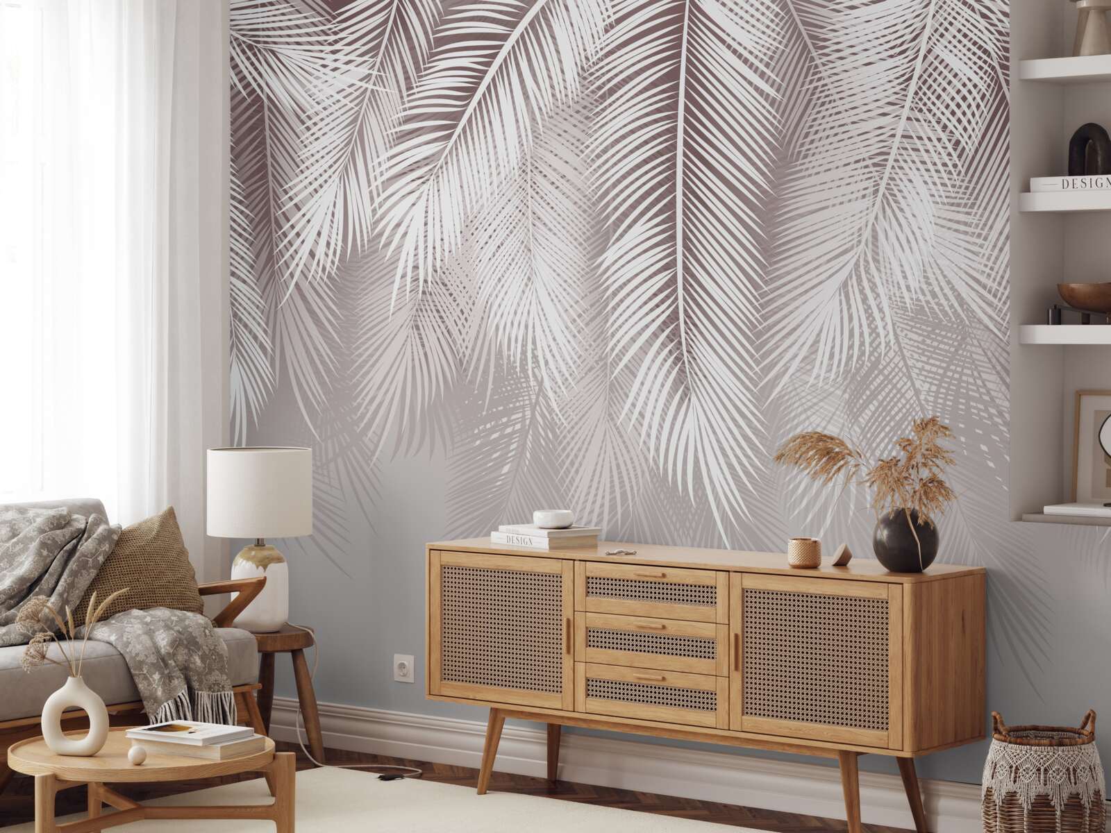 Papier peint Des plumes blanches comme la neige qui descendent lentement