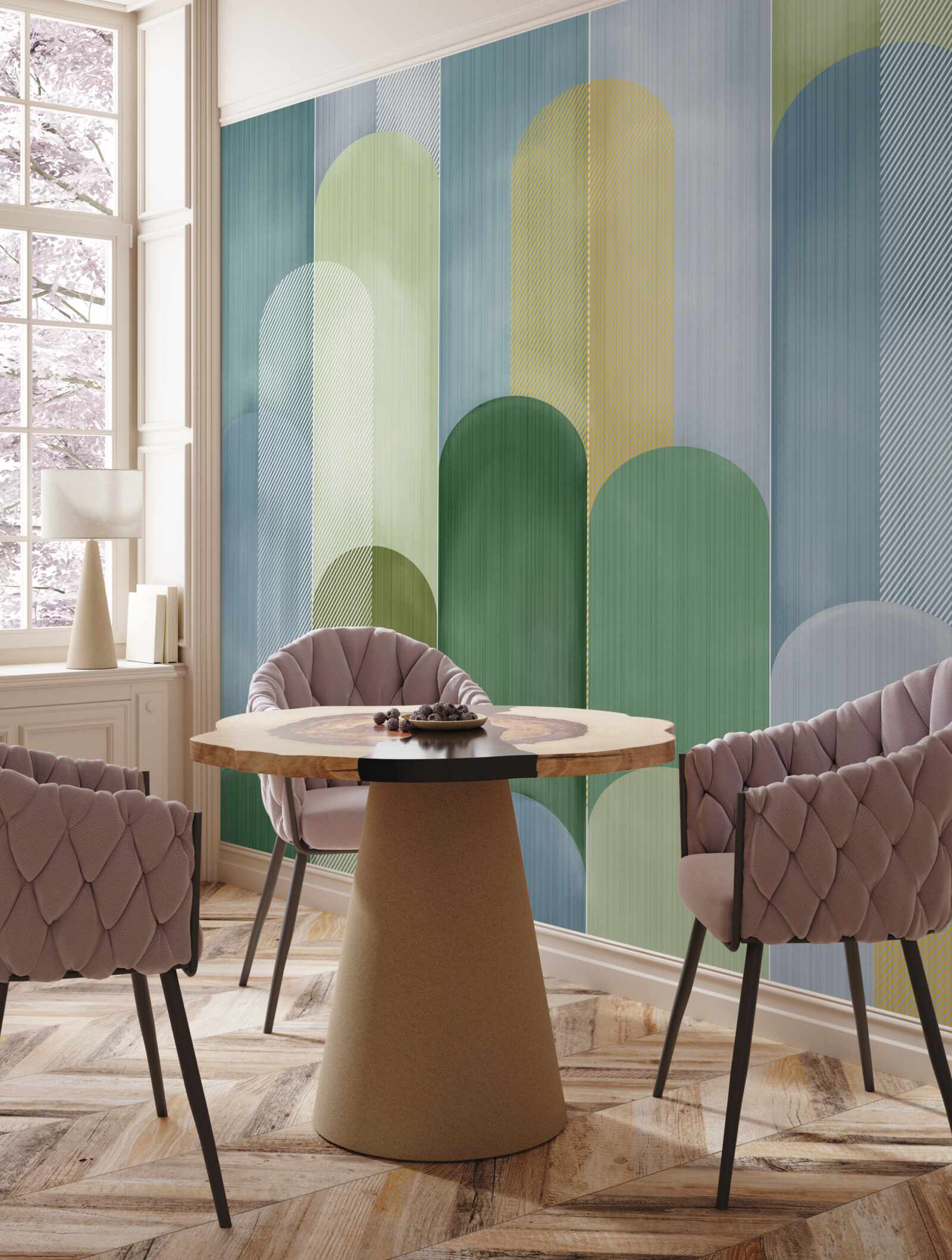 Papier peint lignes verticales abstraites