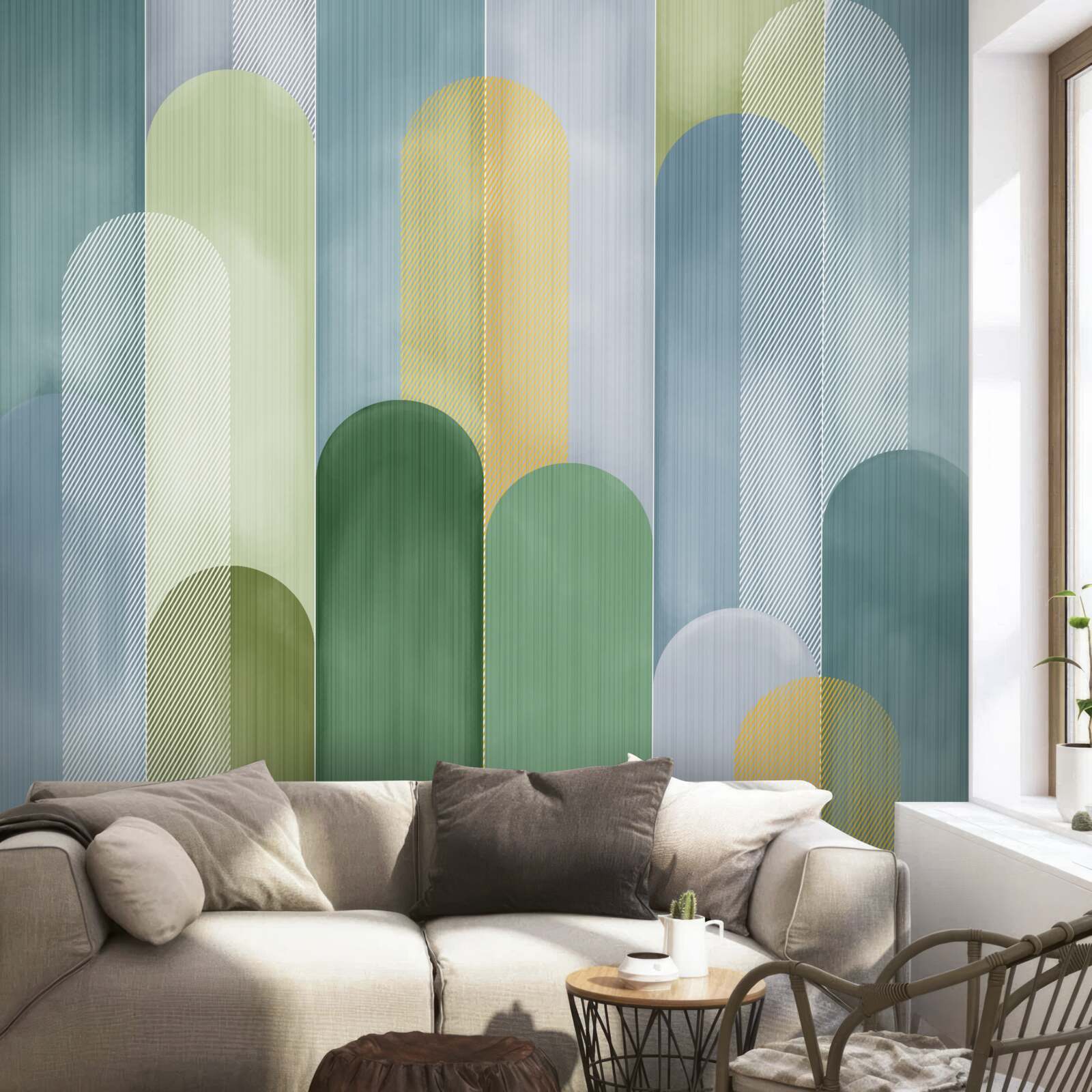 Papier peint lignes verticales abstraites