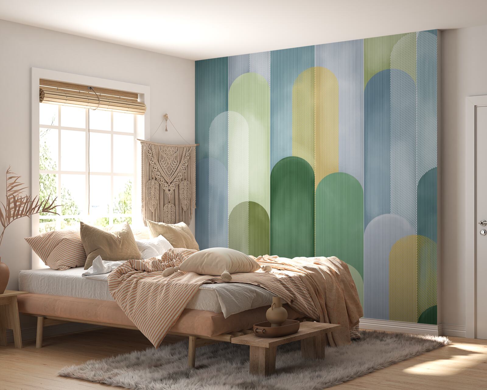 Papier peint lignes verticales abstraites