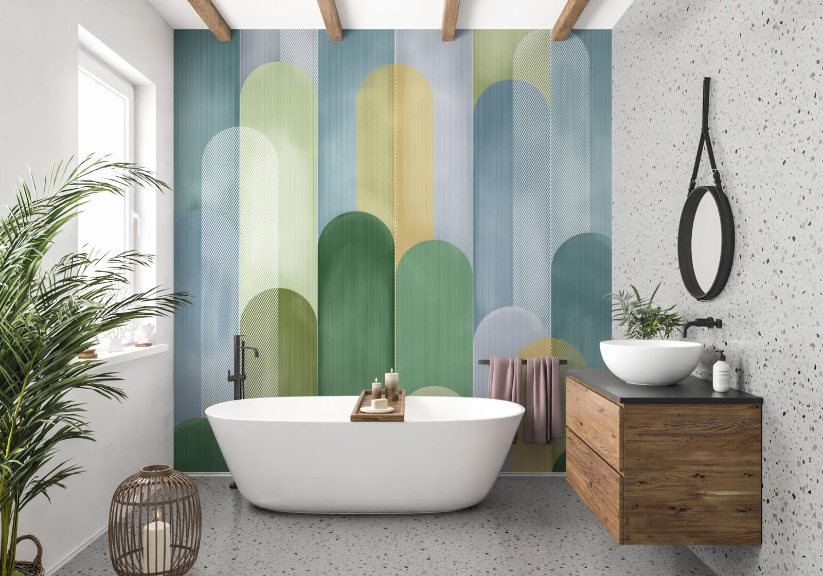 Papier peint lignes verticales abstraites